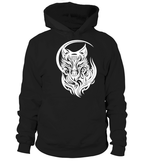 Vintage Wolf Portrait Tribal Tattoo Style Hoodie Unisex