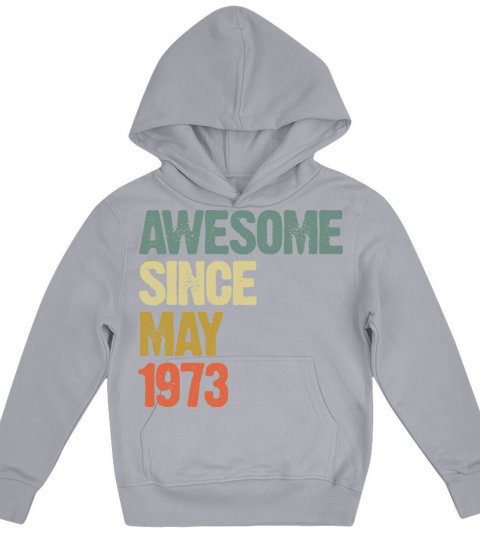 Awesome Since May 1973 Retro Vintage Gift Kids Hoodie