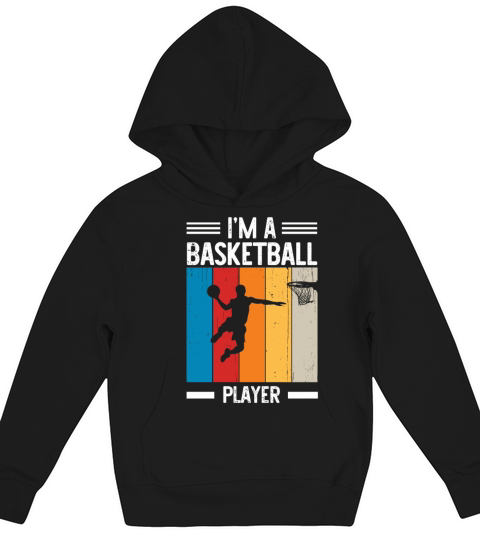 Graphic tees retro Im a basketball player vintage Kids Hoodie