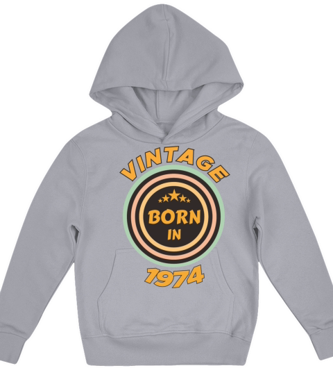 vintage born in 1974 Kids Hoodie