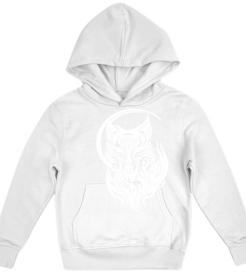 Vintage Wolf Portrait Tribal Tattoo Style Kids Hoodie
