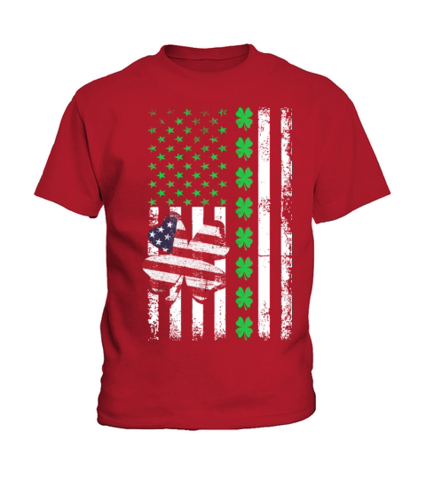 American Flag Shamrock St Patricks Day Kids T-Shirt