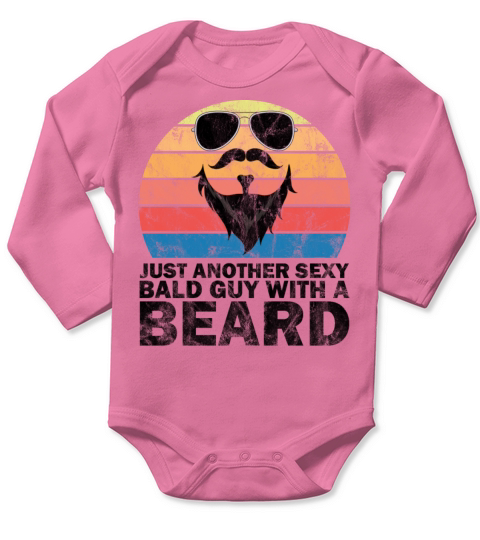 Funny Vintage Just Another Sexy Bald Guy Beard Long Sleeve Baby One-Piece