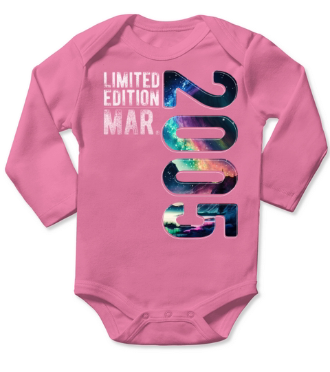 Limited Edition 2005 March Birthday Polar Lights Long Sleeve Baby One-Piece