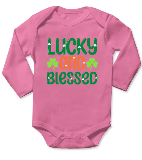 Saint Patricks Lucky and Blesse Long Sleeve Baby One-Piece