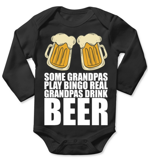 Some grandpas play bingo real grandpas drink beer Long Sleeve Baby One-Piece