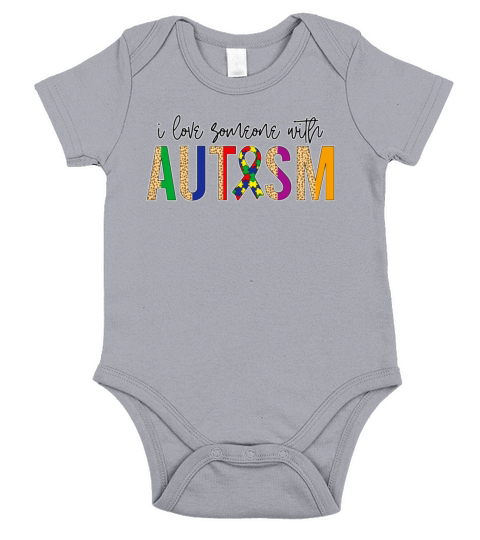 Autism Awareness - I Love Someone With Autism Short Sleeve Baby One-Piece