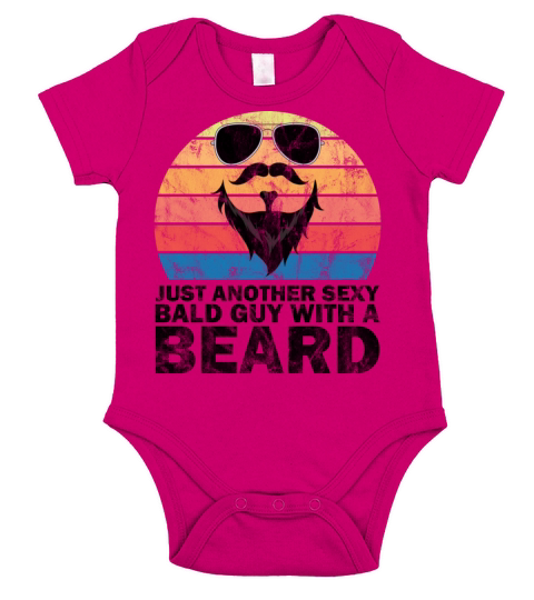 Funny Vintage Just Another Sexy Bald Guy Beard Short Sleeve Baby One-Piece