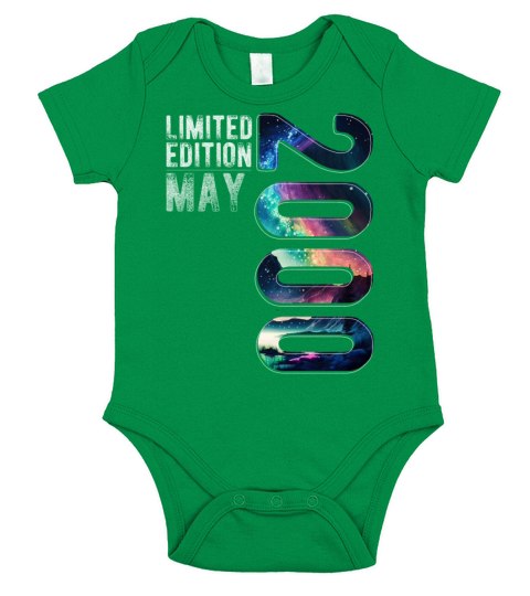 Limited Edition 2000 May Birthday Polar Lights Short Sleeve Baby One-Piece