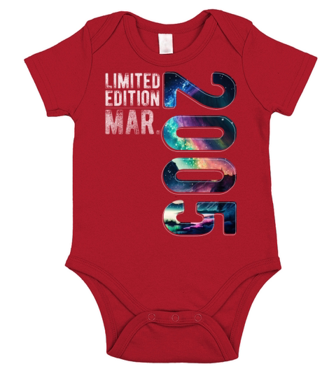 Limited Edition 2005 March Birthday Polar Lights Short Sleeve Baby One-Piece