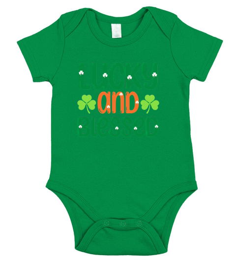 Saint Patricks Lucky and Blesse Short Sleeve Baby One-Piece