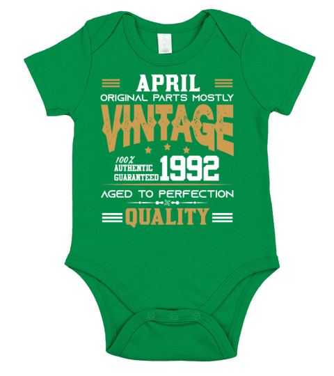 Vintage Aged To Perfection April 1992 Short Sleeve Baby One-Piece