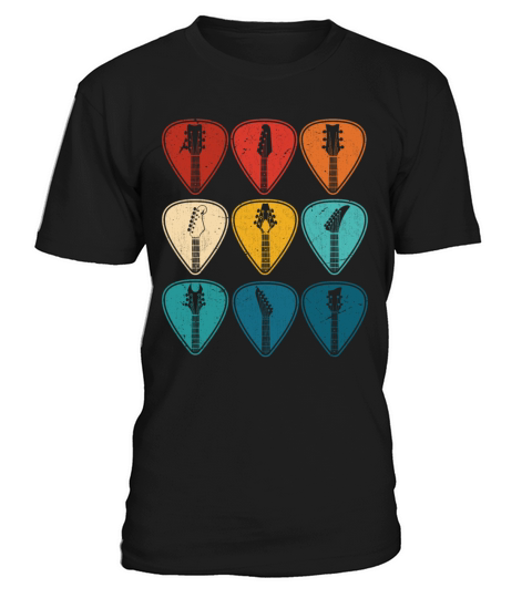 Retro Guitar Picks Rock Music Guitarist T-Shirt Unisex