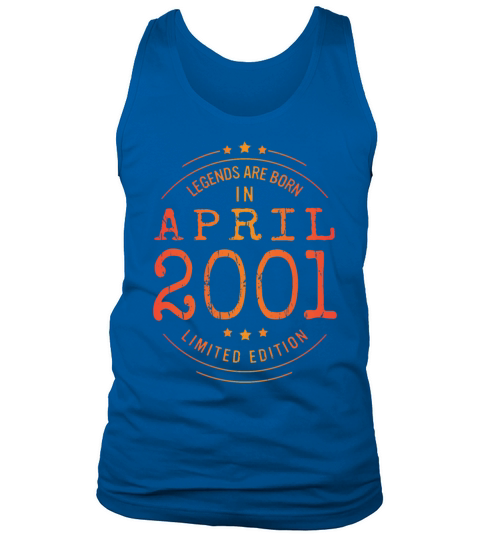 Birthday April 2001 Limited Edition Vintage Legend Tank Top Unisex