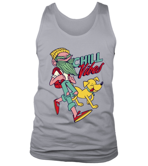 Chill Hipster Cartoon Character And Dog Tank Top Unisex