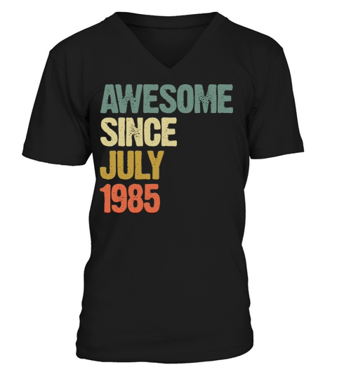 Distressed Vintage Awesome Since July 1985 V-Neck T-shirt