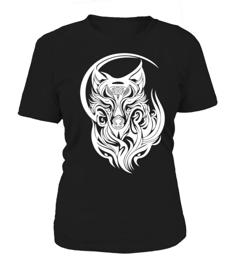 Vintage Wolf Portrait Tribal Tattoo Style Women's T-Shirt