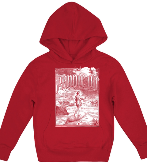Paddle Board Paddling Drawing Kids Hoodie