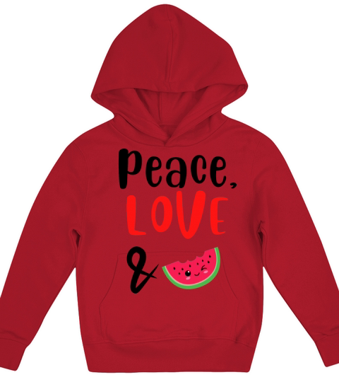 Peace Love and Watermelon Kids Hoodie