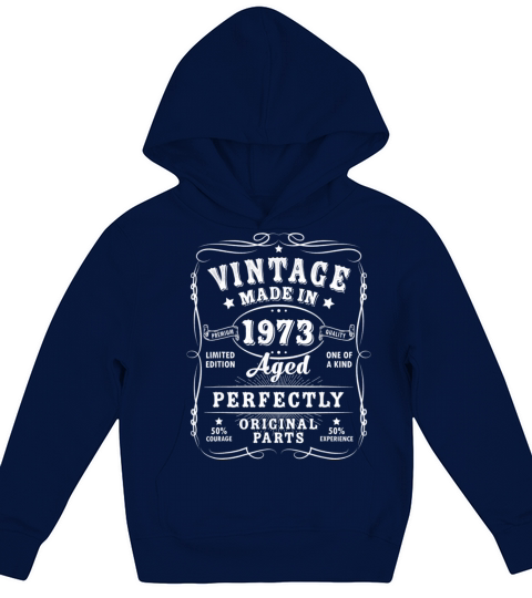 Vintage 50th Birthday Decorations Funny 1973 50th Kids Hoodie