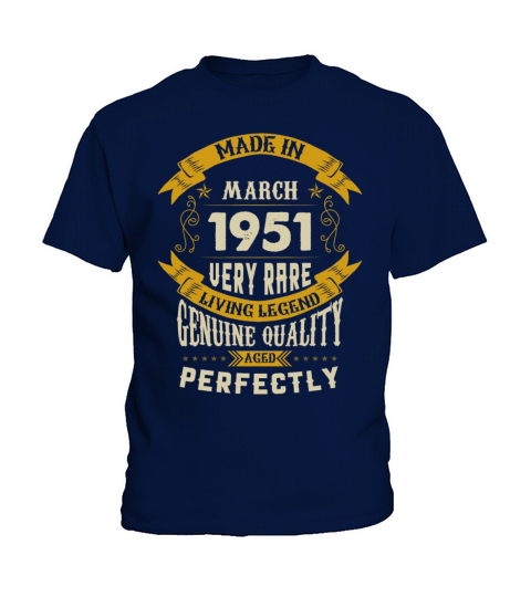 March 1951 Vintage Birthday Present Kids T-Shirt