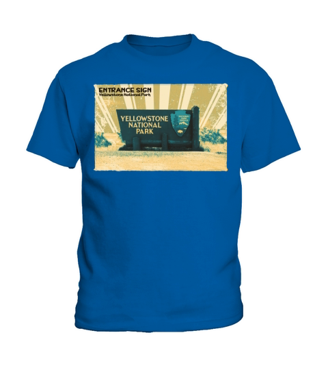 Retro VintageYellowstone Entrance Sign in yellow Kids T-Shirt