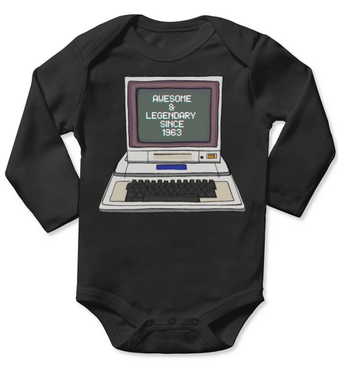 60th Birthday Vintage 1963 Long Sleeve Baby One-Piece