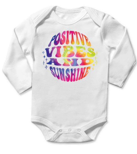 Positive Vibes and Sunshine Summer Party Long Sleeve Baby One-Piece