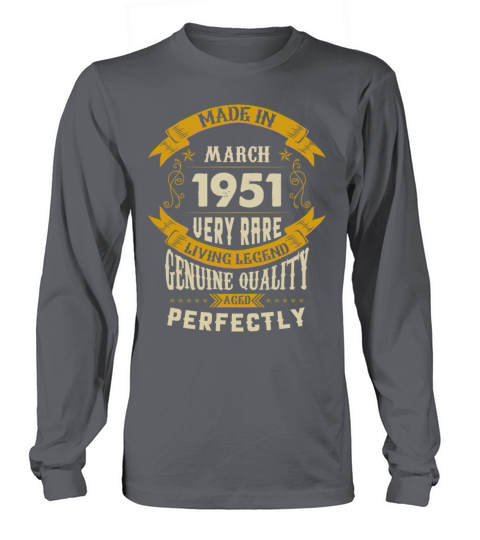 March 1951 Vintage Birthday Present Long sleeved Unisex