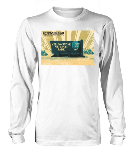 Retro VintageYellowstone Entrance Sign in yellow Long sleeved Unisex
