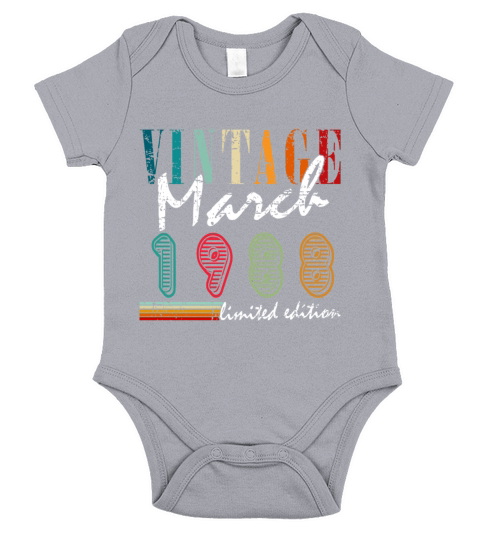 35th birthday March vintage 1988 gift idea Short Sleeve Baby One-Piece