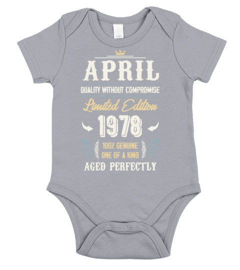 April 1978 Vintage Birthday Present Short Sleeve Baby One-Piece