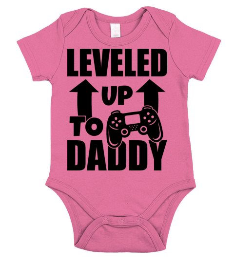 leveled up to daddy gifts fathers day Short Sleeve Baby One-Piece