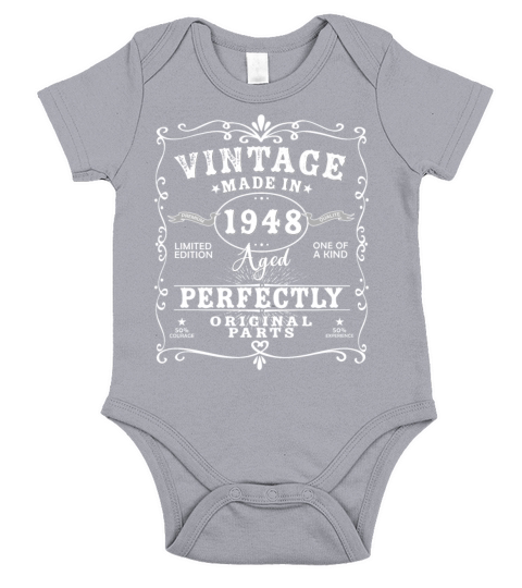 Vintage Made In 1948 Birthday Limited Edition Short Sleeve Baby One-Piece