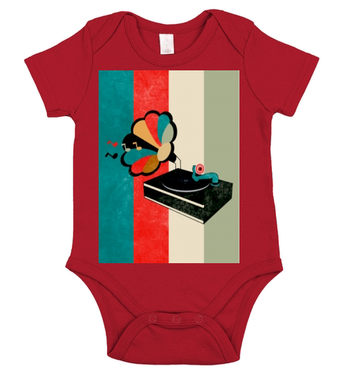 vintage music Short Sleeve Baby One-Piece