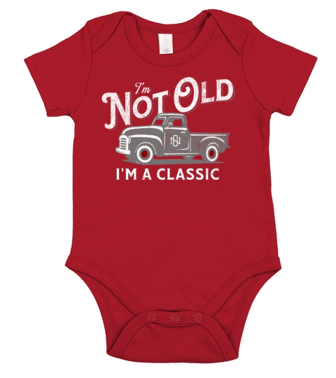 Vintage Truck Birthday Not Old Classic Pickup Short Sleeve Baby One-Piece