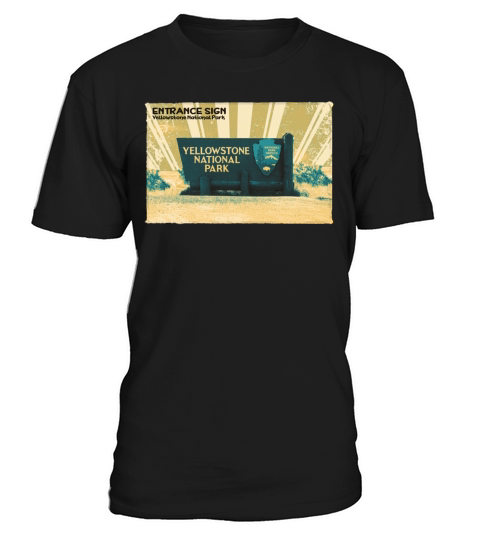 Retro VintageYellowstone Entrance Sign in yellow T-Shirt Unisex