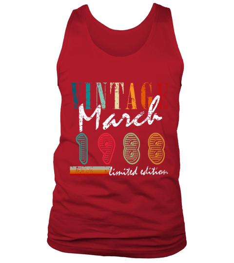 35th birthday March vintage 1988 gift idea Tank Top Unisex