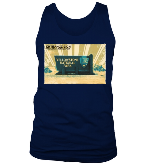 Retro VintageYellowstone Entrance Sign in yellow Tank Top Unisex