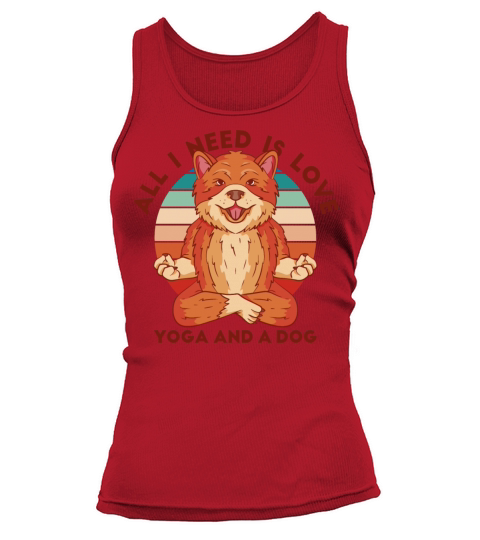 All I Need is Love Yoga and Dog Shiba Inu Yoga T-s Tank top Woman