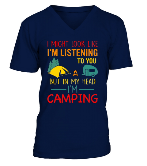 I Might Look Like Im Listening To You Retro V-Neck T-shirt