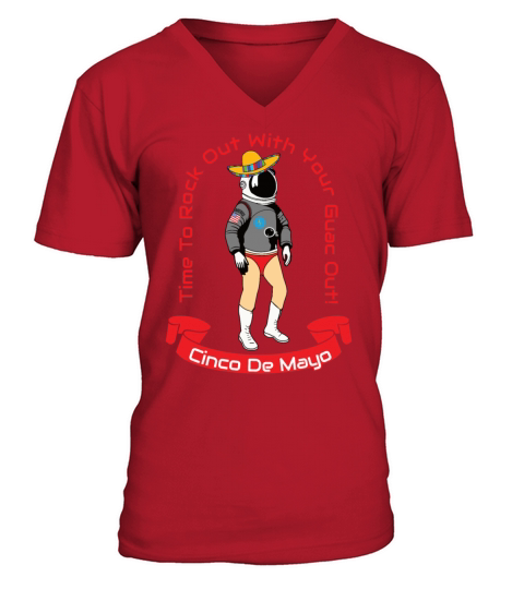 Rock Out With Your Guac Out Cinco De Mayo V-Neck T-shirt