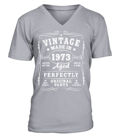 Vintage 50th Birthday Decorations Funny 1973 50th V-Neck T-shirt