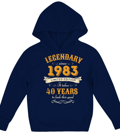 40th Birthday Vintage 1983 Kids Hoodie