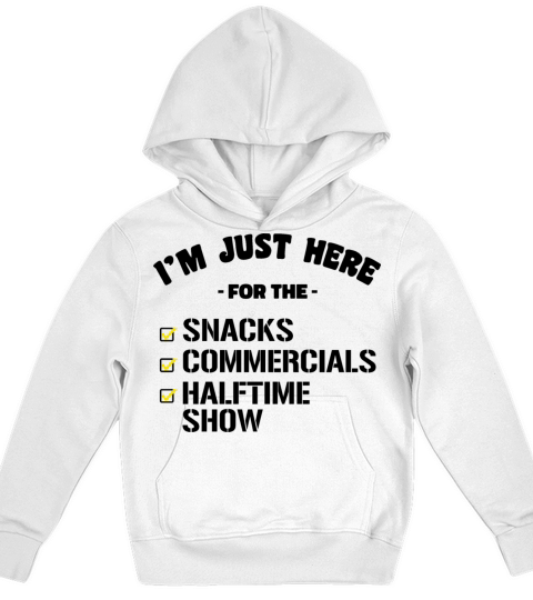 Funny Just Here for Snacks Commercials Halftime Kids Hoodie