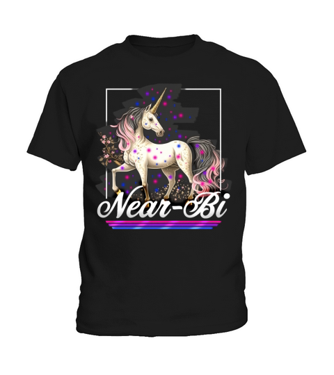 NearBi Funny Cute Bi Pride Unicorn Kids T-Shirt
