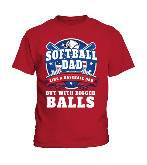 Vintage Softball Dad Like A Baseball Dad Us Flag Kids T-Shirt