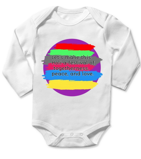 Holi festival quotes Long Sleeve Baby One-Piece