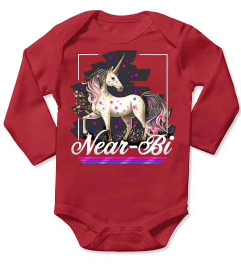 NearBi Funny Cute Bi Pride Unicorn Long Sleeve Baby One-Piece