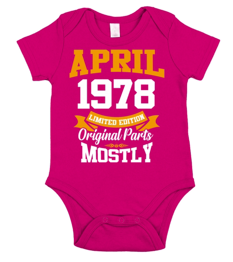April 1978 Vintage Birthday Present Short Sleeve Baby One-Piece